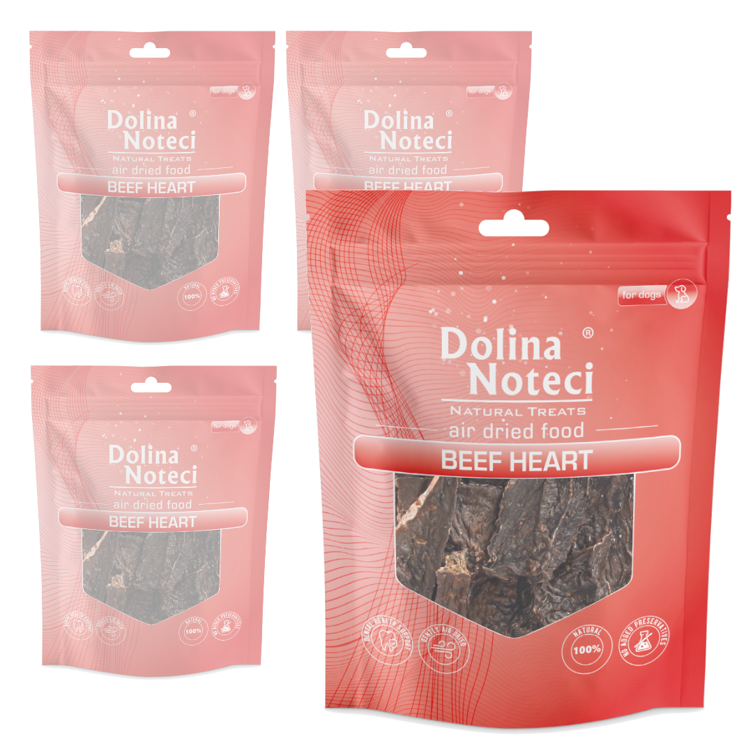 Dolina Noteci Natural Treats Beef Heart Przysmak Dla Psa Serca Wołowe 100g