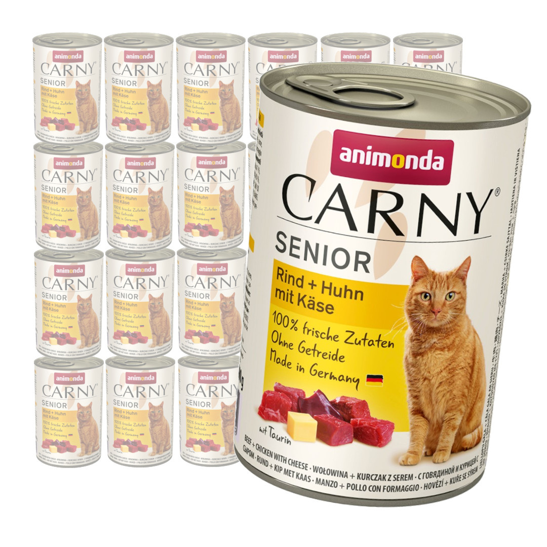 Animonda Carny Senior 400g Mokra Karma Dla Starszego Kota z Wołowiną Kurczakiem i Serem