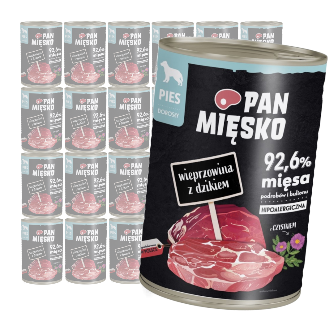 Pan Mięsko Mokra Karma Dla Psa 400g Z Wieprzowina I Dzikiem 