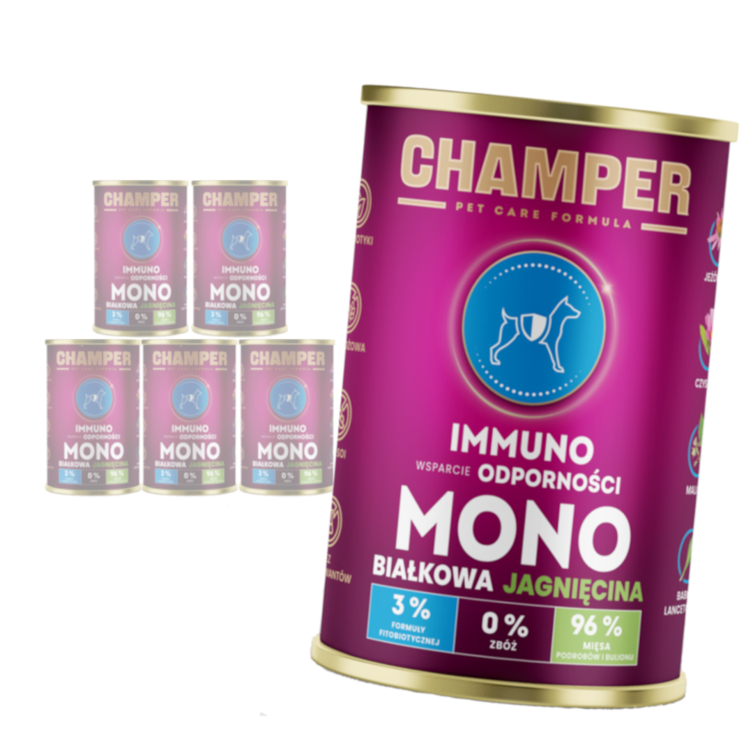 Champer Immuno Monobiałkowa 6x400g Mokra Karma Dla Psa Z Jagnięciną