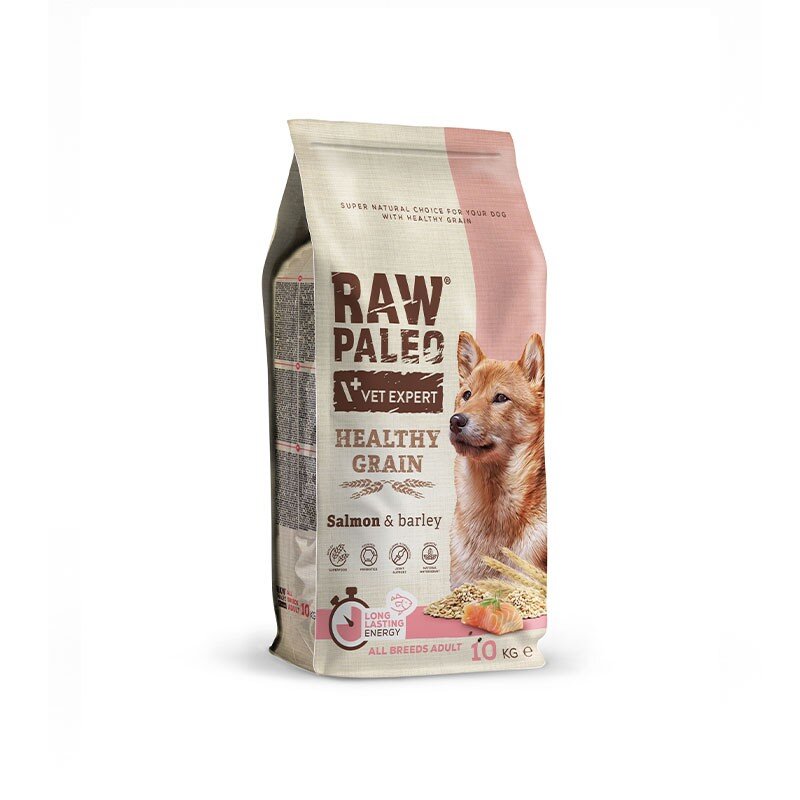 Raw Paleo Healthy Grain Adult Salmon Barley Sucha Karma Z Łososiem