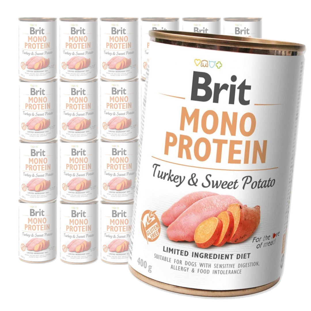 Brit Mono Protein 12x400g Mokra Karma dla Psów Indyk ze Słodkimi Ziemniakami