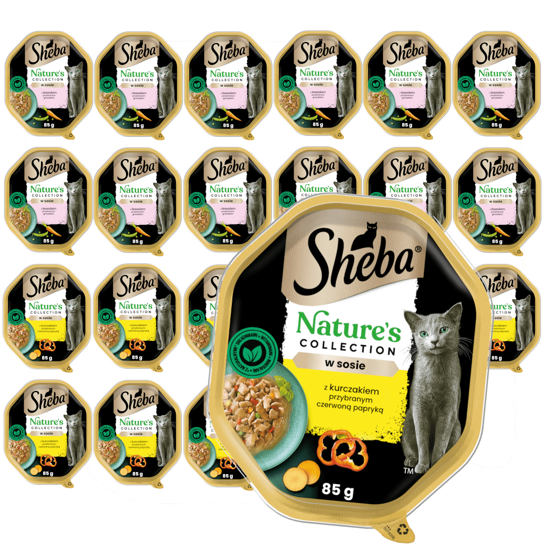 Sheba Nature's Collection Mix Smaków Łosoś I Kurczak W Sosie 22x85g Mokra Karma Dla Dorosłych Kotów