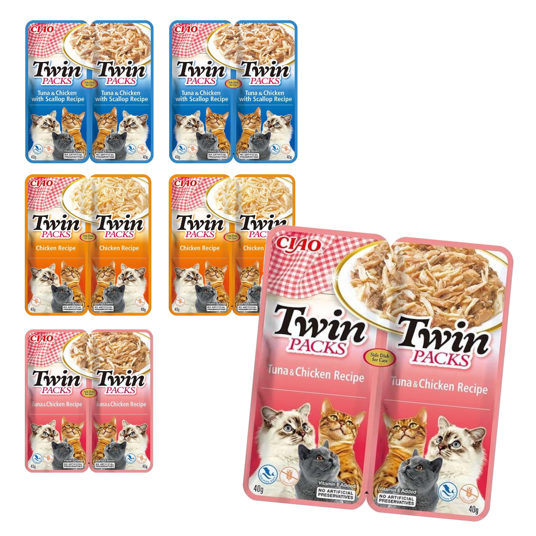 Inaba Cat Twin 12x40g Uzupełniająca Karma Dla Kota Mix Smaków