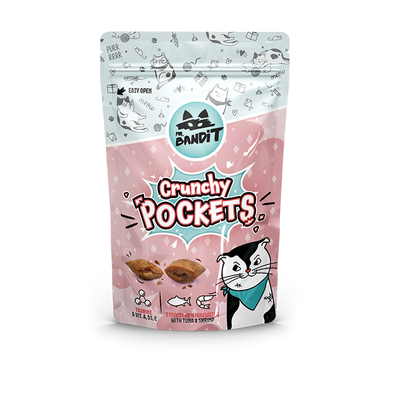 Mr. Bandit Crunchy Pockets Chrupiący Przysmak Dla Kota Poduszki Z Tuńczykiem I Krewetkami