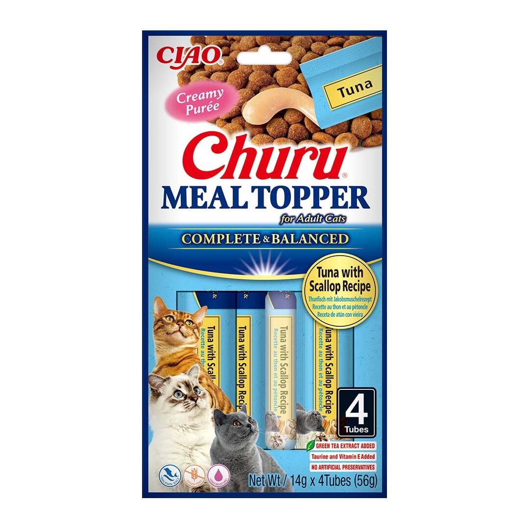 Inaba Cat Meal Topper 4x14g (56g) Kremowy Przysmak Dla Kota Pasta z Kurczakiem i Przegrzebkami