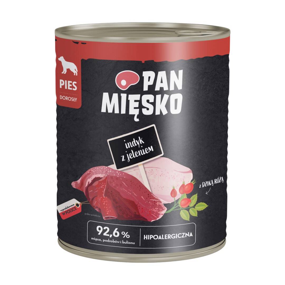 Pan Mięsko Mokra Karma Dla Psa Z Dużą Ilością Indyk z Dorszem