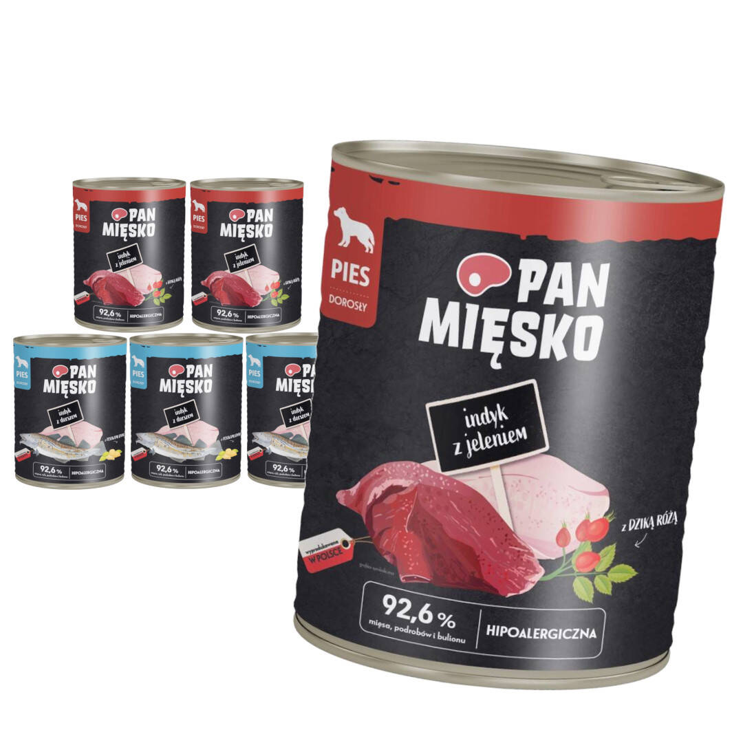 Pan Mięsko Mokra Karma Dla Psa zestaw 6x800g