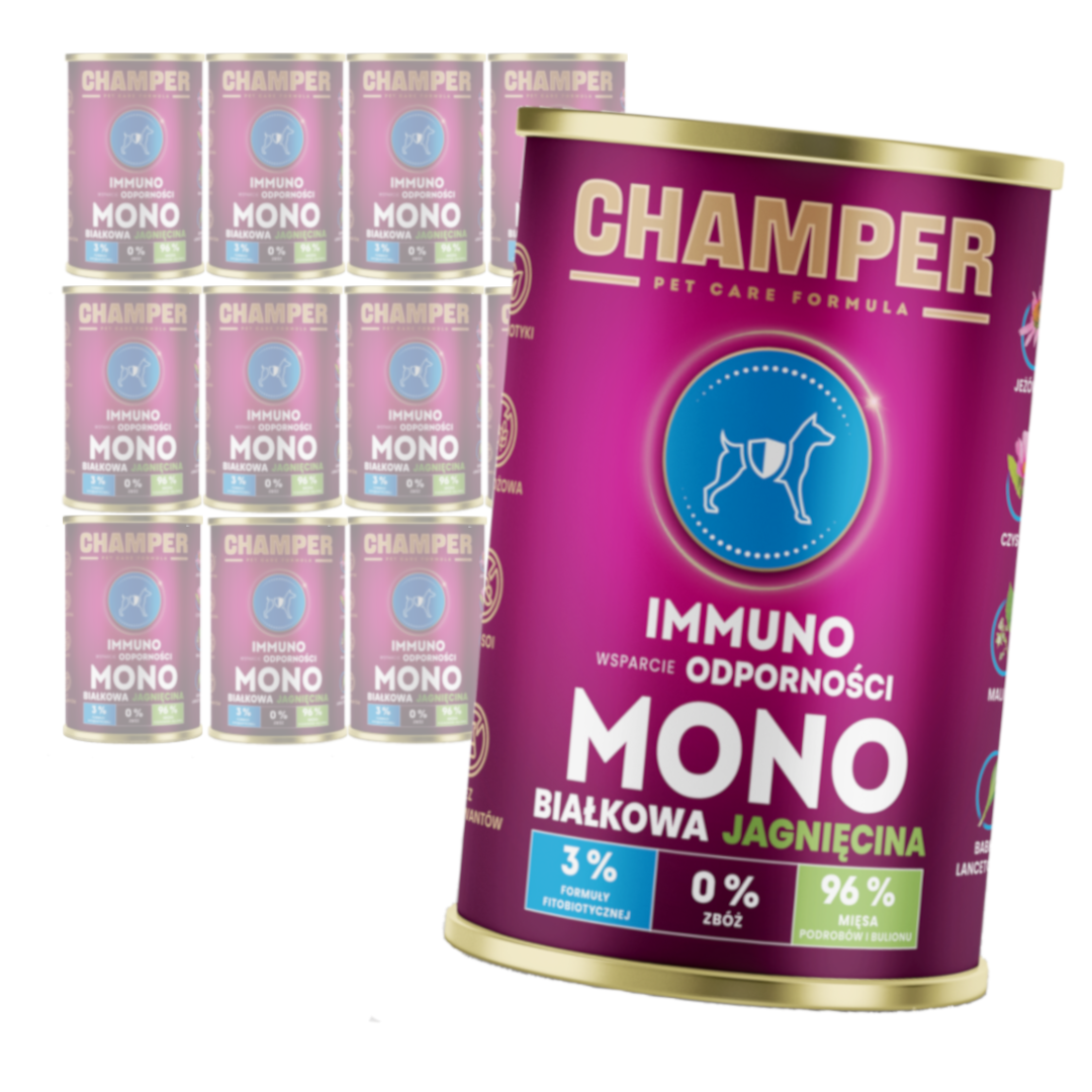 Champer Immuno Monobiałkowa 12x400g Mokra Karma Dla Psa Z Jagnięciną