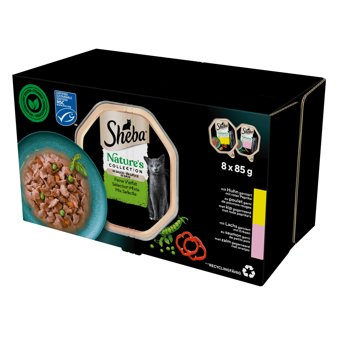 Sheba Tacka Mix Smaków Mokra Karma W Sosie Dla Dorosłych Kotów Kurczak Łosoś