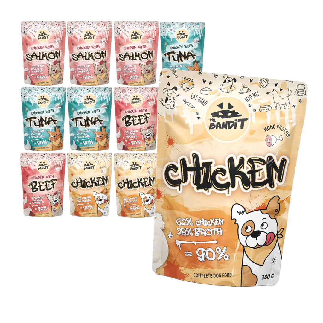 Mr. Bandit Chicken 380g Mokra Karma dla psa Zestaw Mix Smaków