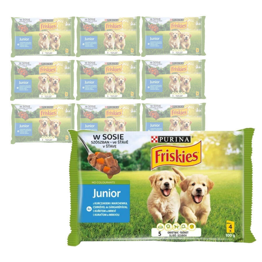 Friskies Junior Mokra Karma Dla Psa z Kurczakiem i Marchewką W Sosie