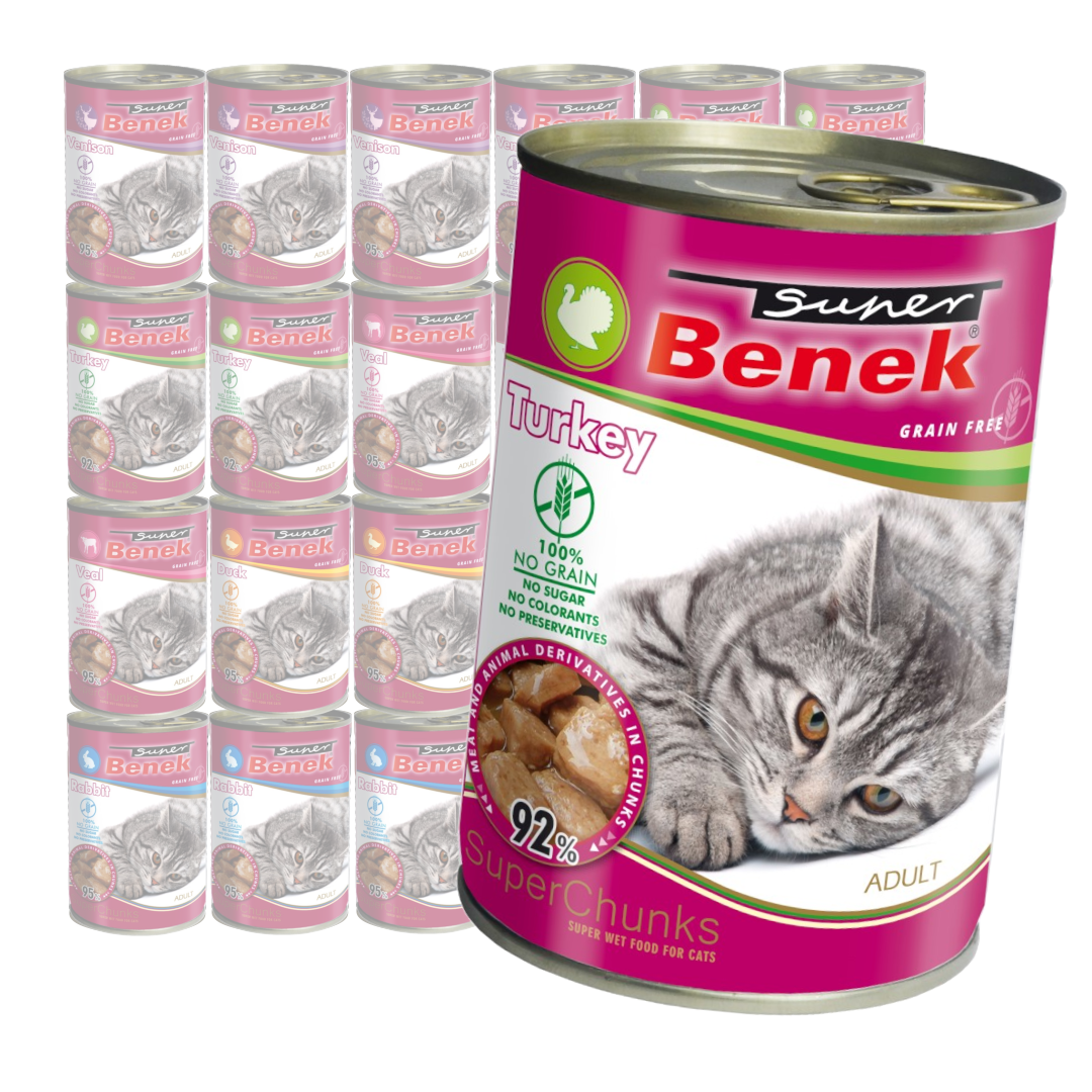 Super Benek Chunks Bezzbożowa Mokra Karma Dla Kota Mix Smaków W Sosie