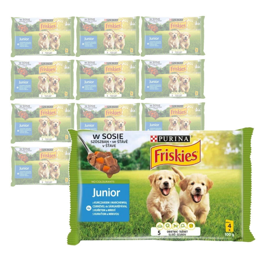 Friskies Junior Mokra Karma Dla Psa z Kurczakiem i Marchewką W Sosie