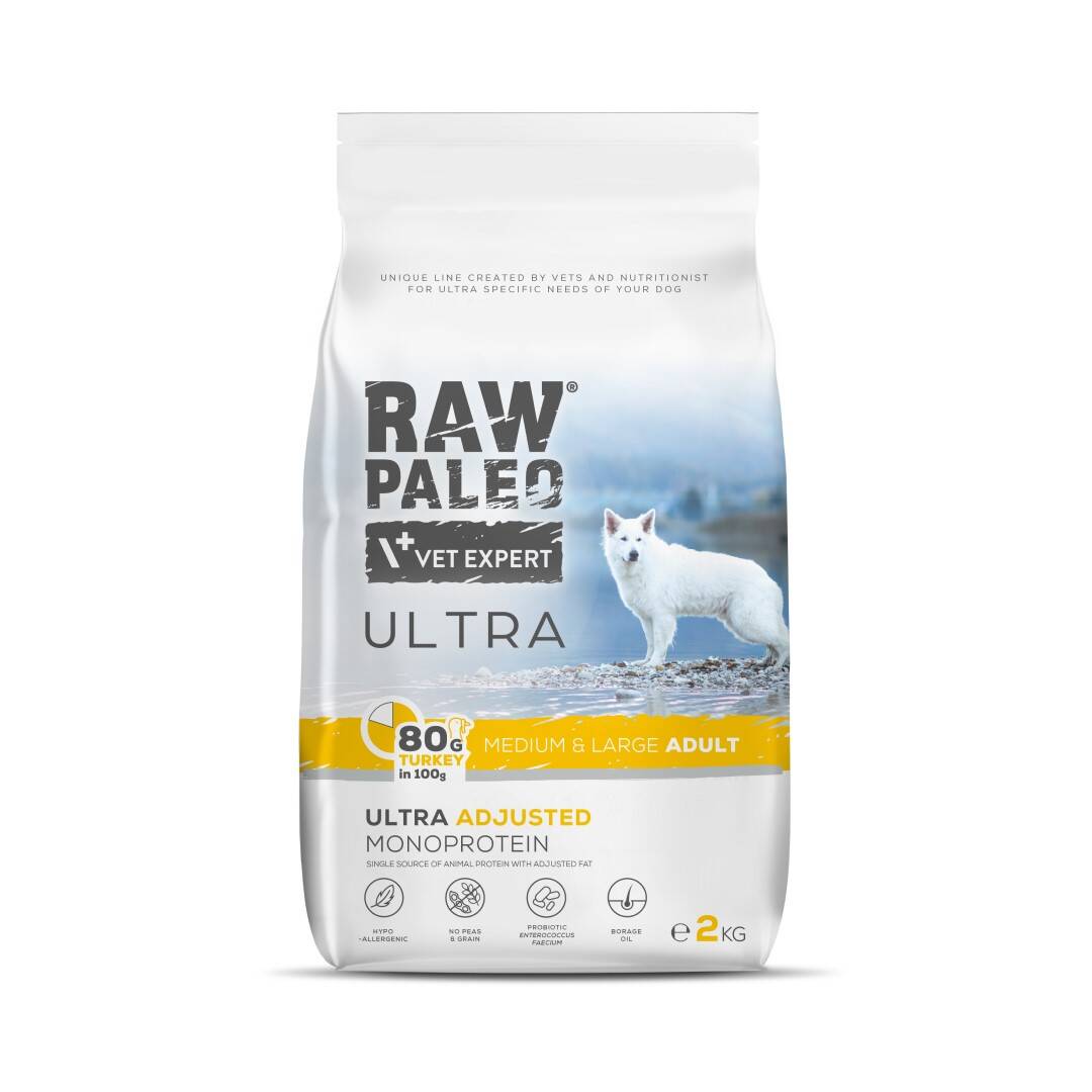 Raw Paleo Ultra Turkey Medium & Large Adult Monoproteinowa Sucha Karma