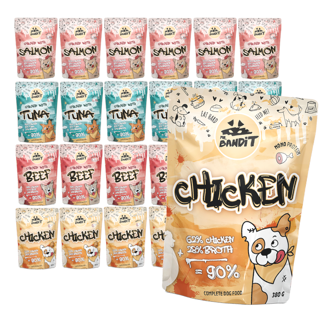 Mr. Bandit Chicken 380g Mokra Karma dla psa Zestaw Mix Smaków