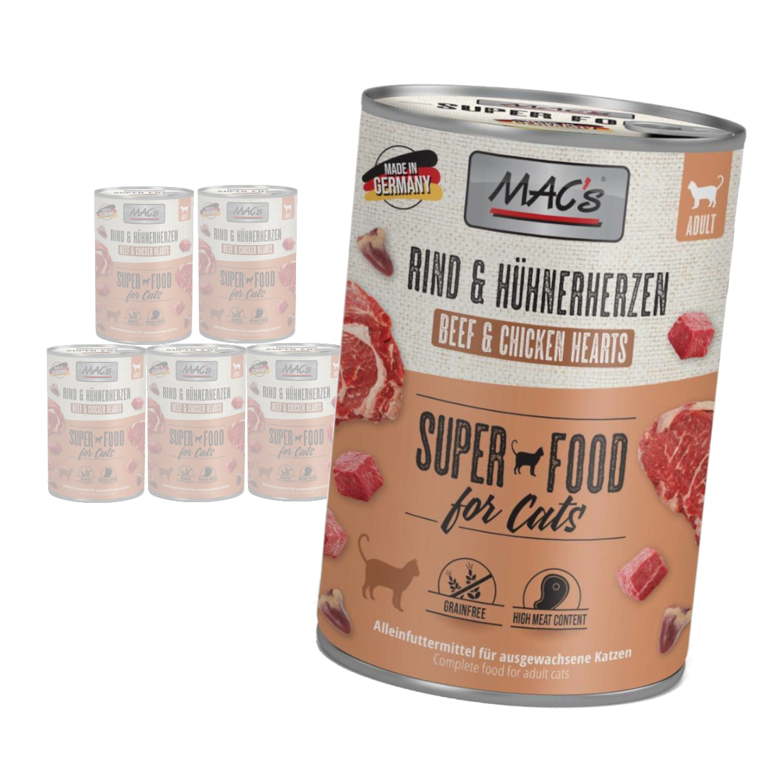 MAC's Cat Mokra Karma Dla Kota Wołowina Serca Drobiowe 400g