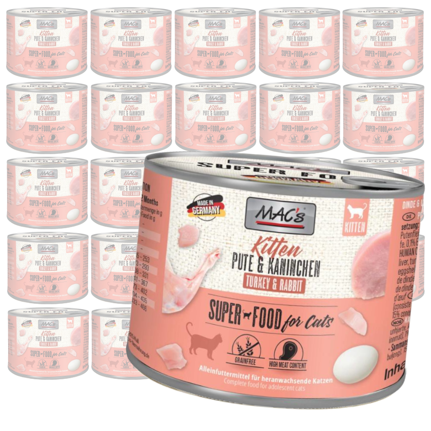 MAC's Kitten Mokra Karma Dla Kociąt Indyk Królik 200g