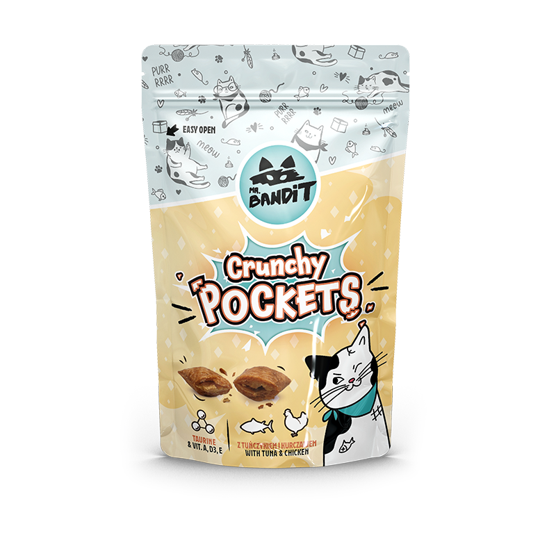 Mr. Bandit Crunchy Pockets Chrupiący Przysmak Dla Kota Poduszki Z Tuńczykiem I Kurczakiem