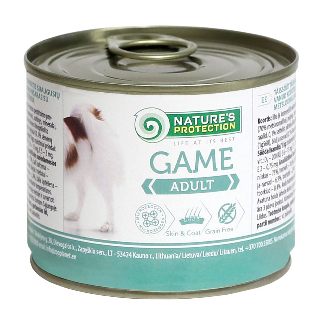 Nature's Protection Adult Dog Game 12x200g Mokra Karma Dla Psa z Dziczyzną