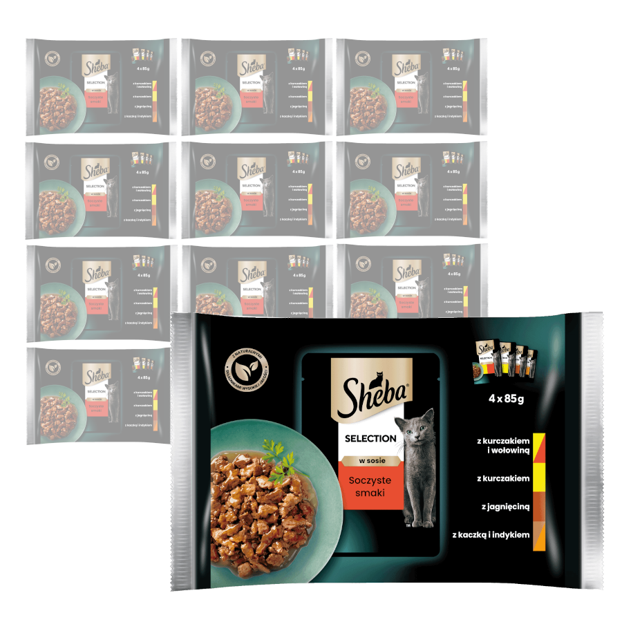 Sheba Selection in Sauce Soczyste Smaki 52 Szt. Karma Dla Kotów W Sosie Cztery Smakii