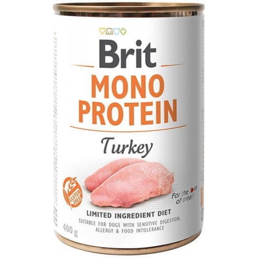 Brit Mono Protein 400g Mokra Karma dla Psów z Indykiem