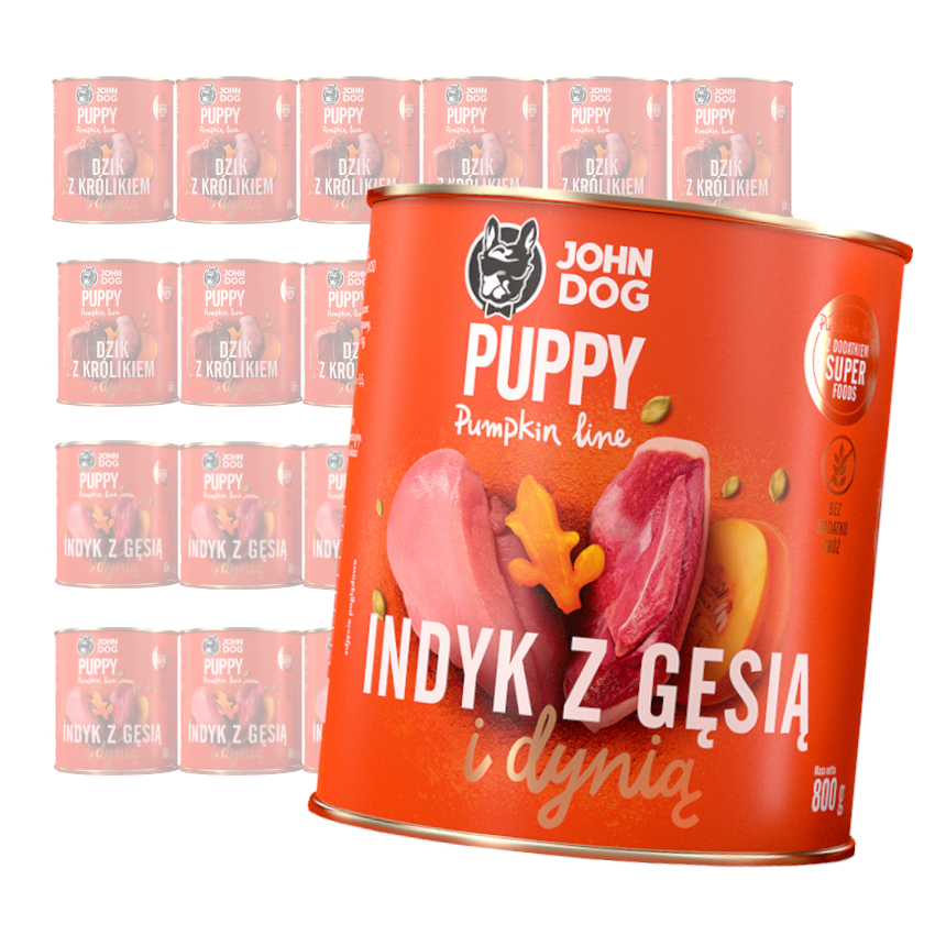 JOHN DOG Karma Mokra Dla Szczeniąt Pumpkin Line