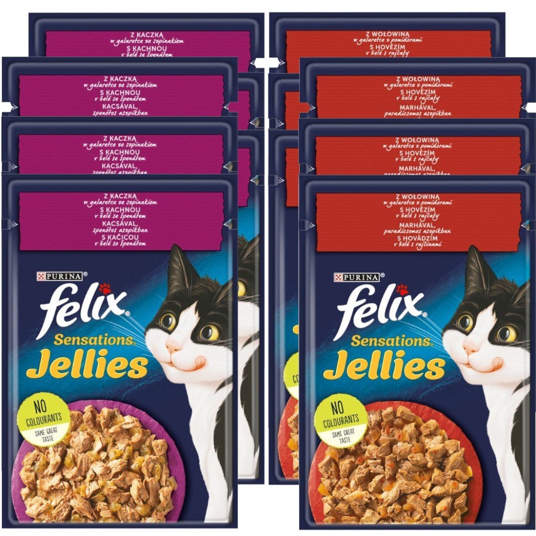 Felix Sensations Jellies Karma Dla Kotów Z Kaczką I Wołowiną W Galaretce