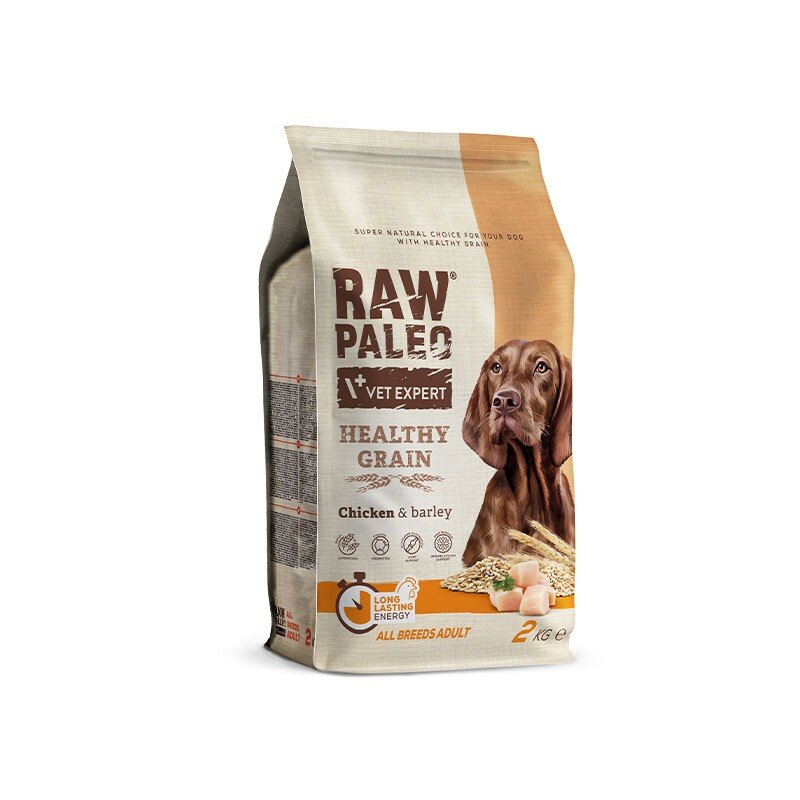 Raw Paleo Healthy Grain Adult Chicken Barley Sucha Karma Z Kurczakiem
