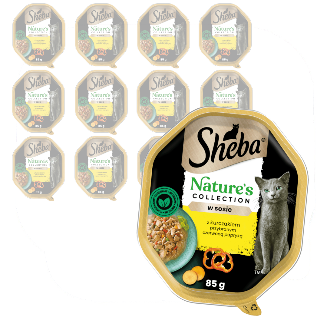 Sheba Nature's Collection 12x85g Z Kurczakiem I Czerwoną Papryką W Sosie Mokra Karma Dla Dorosłych Kotów