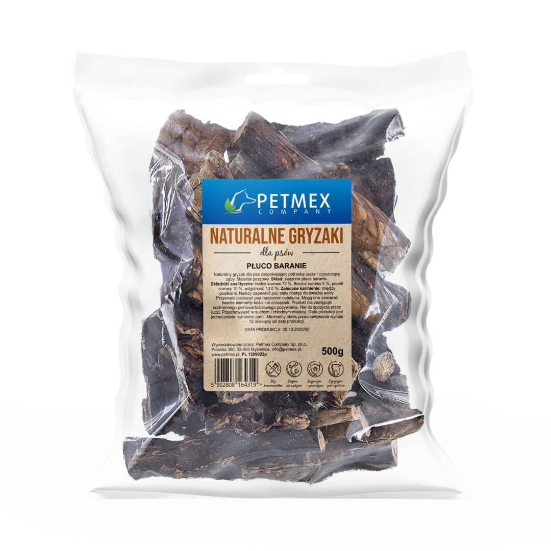 Petmex Płuco Baranie 500g Gryzak Naturalny Przysmak Dla Psa