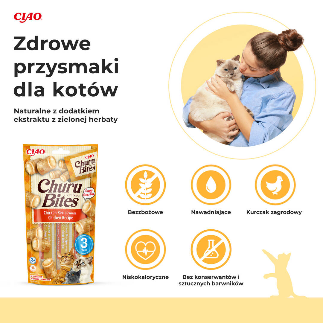 IInaba Cat Churu Bites Przysmak Dla Kota Ciasteczka Z Nadzieniem