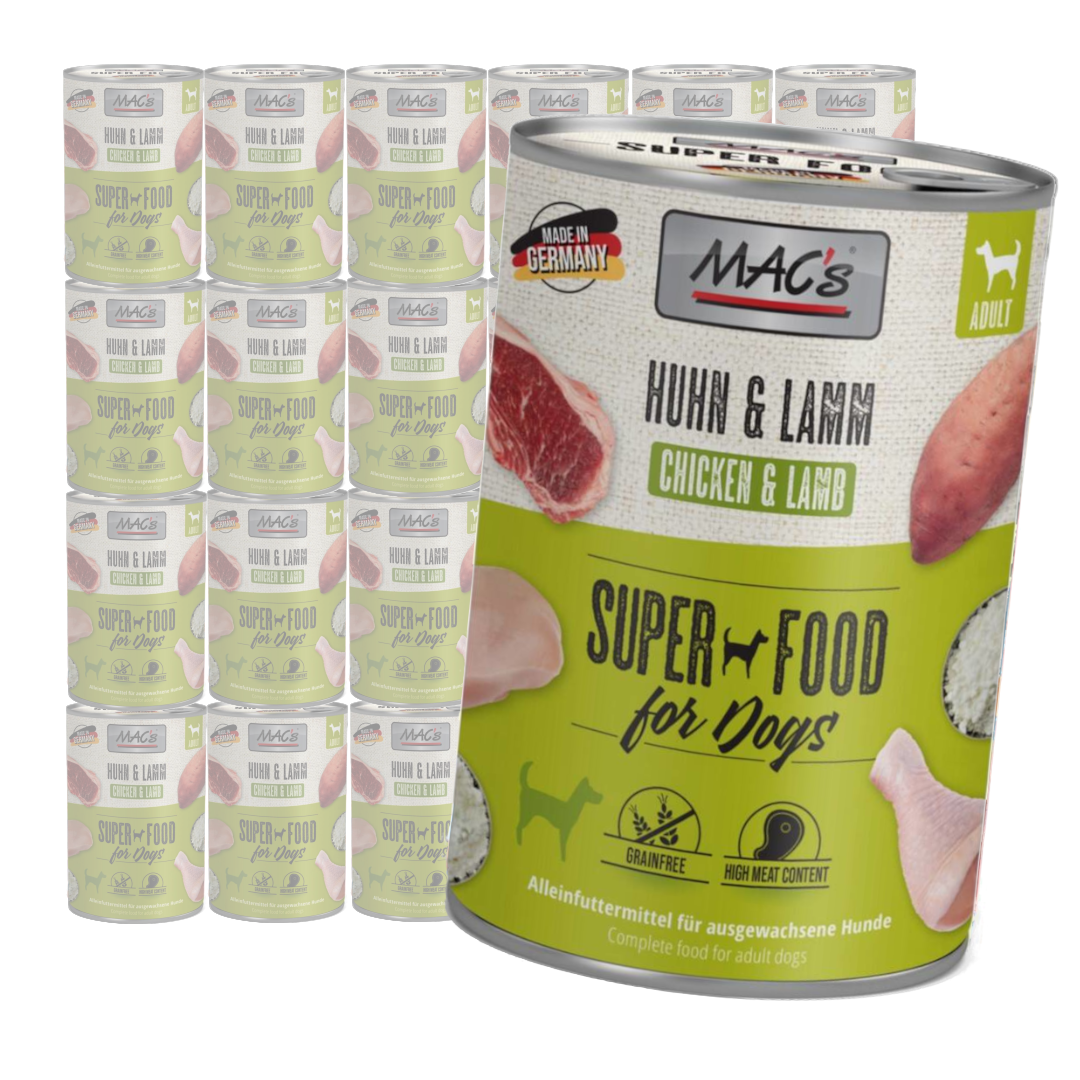 MAC's Dog Bezzbożowa Mokra Karma Dla Psa Z Kurczakiem i Jagnięciną 400g