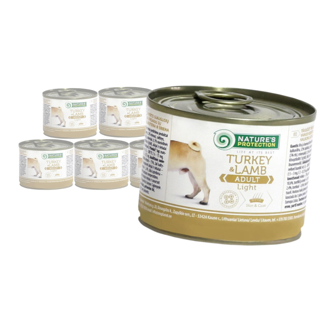 Nature's Protection Adult Dog Light Turkey&Lamb 6x200g Mokra Karma dla Psa z Indykiem i Jagnięciną