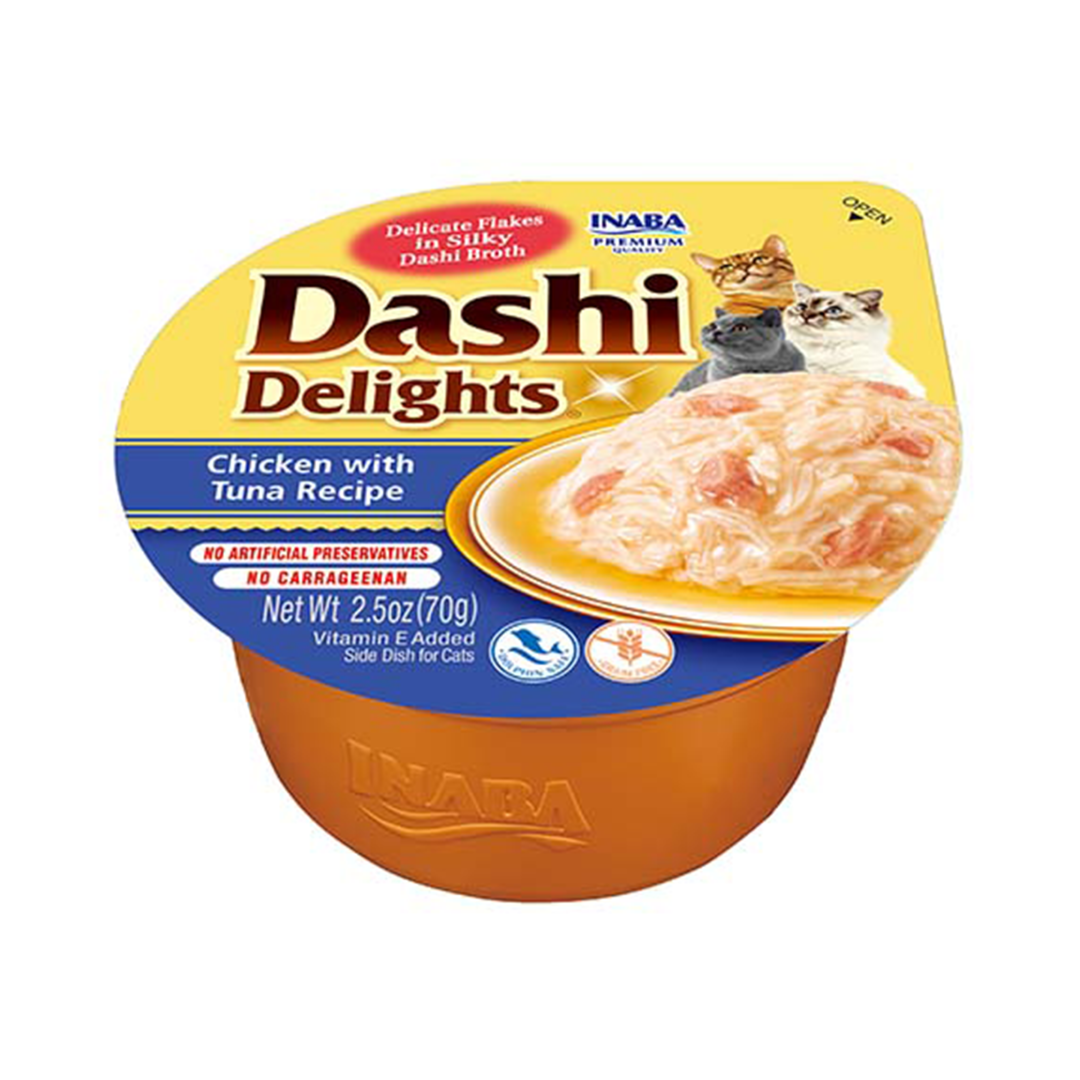 Inaba Cat Dashi Delights 70g Uzupełniająca Karma Dla Kota Bulion Kurczak z Tuńczykiem