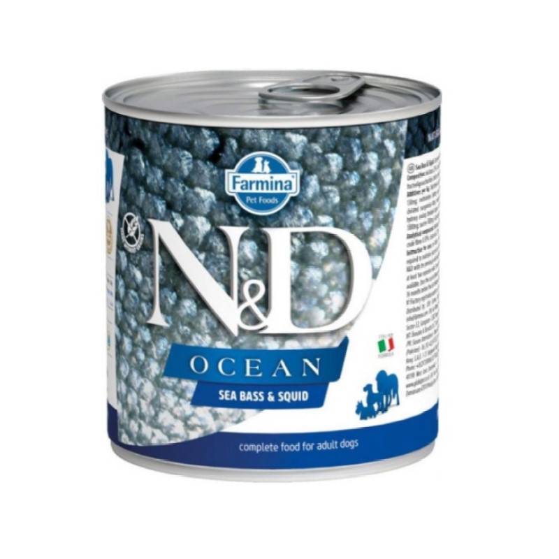 N&D Dog Ocean Sea Bass Squid 285g Mokra Karma Dla Psa  Okoń Morski I Kalmar