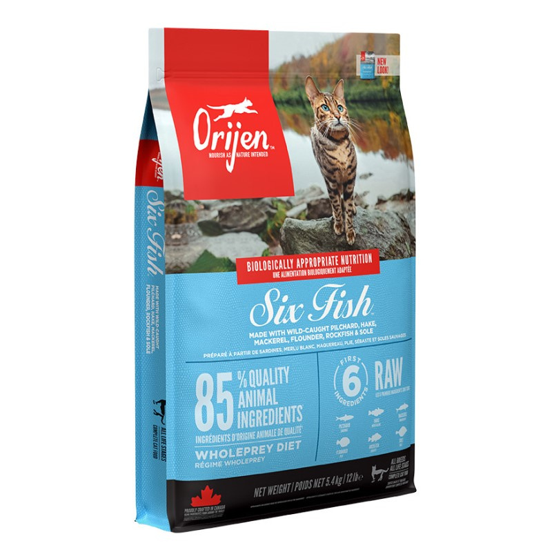 Orijen Six Fish Cat 5,4kg Sucha Karma Dla Kota Z Rybą