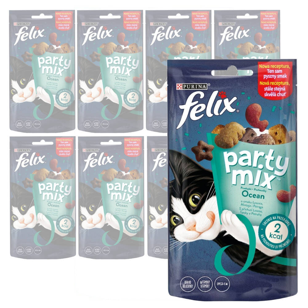 Purina Felix Party Mix Ocean Przekąski O Smaku Łososia Mintaja I Pstrąga 60g