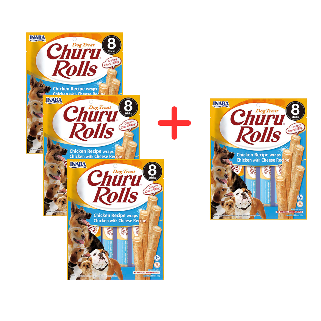 Inaba Dog Churu Rolls Wraps Przysmak Dla Psa Kurczak Z Serem