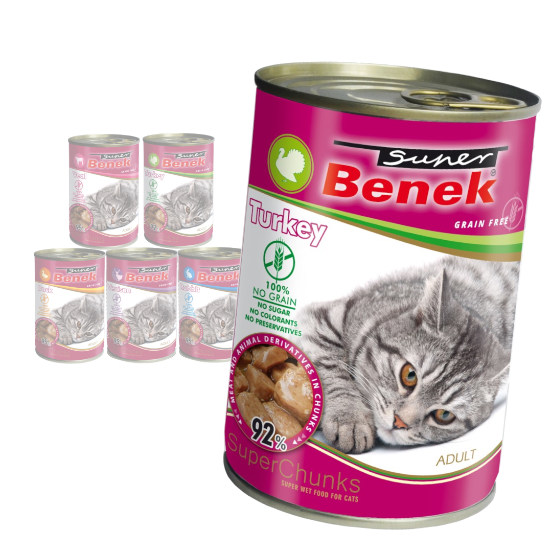 Super Benek Chunks Bezzbożowa Mokra Karma Dla Kota Mix Smaków W Sosie