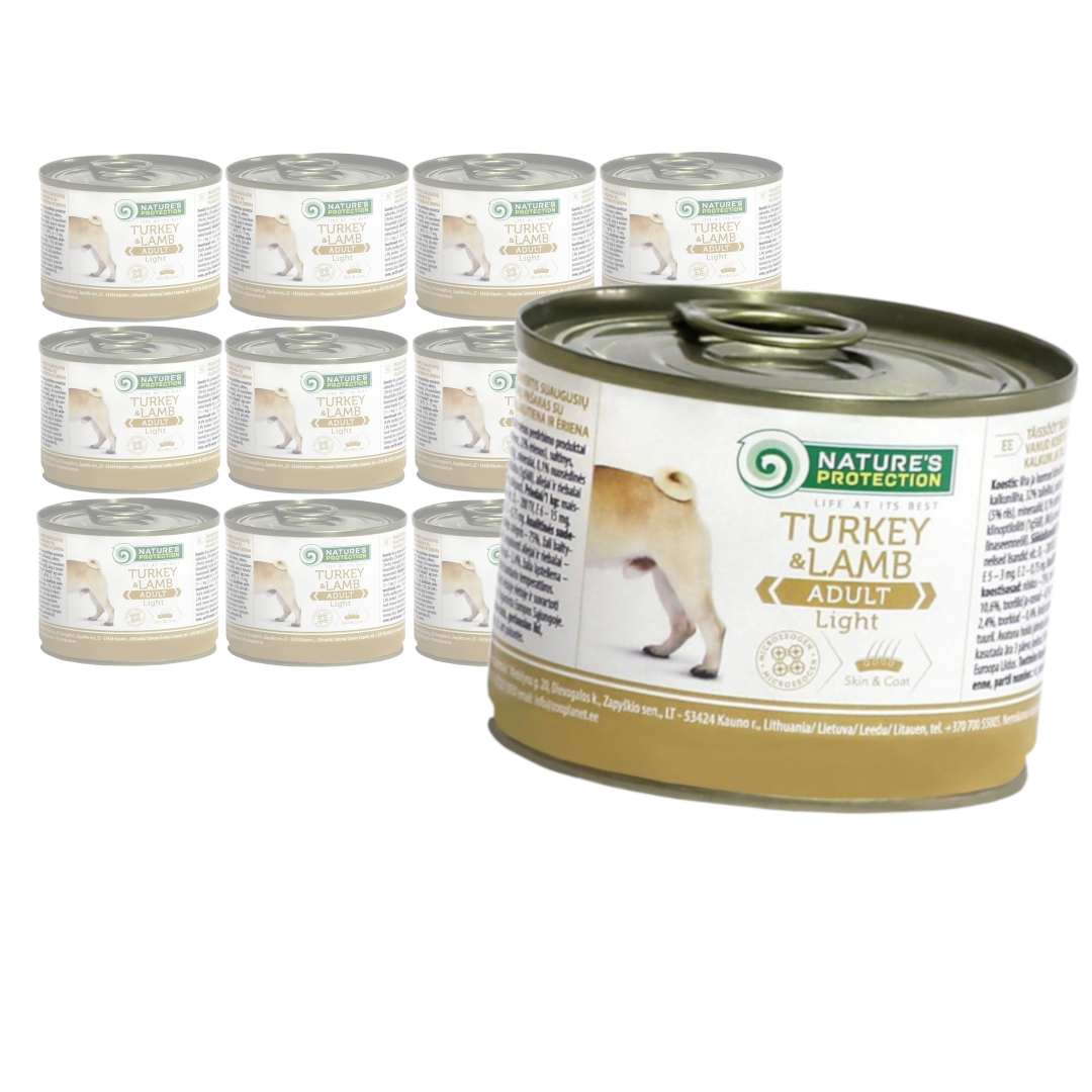 Nature's Protection Adult Dog Light Turkey&Lamb 12x200g Mokra Karma dla Psa z Indykiem i Jagnięciną