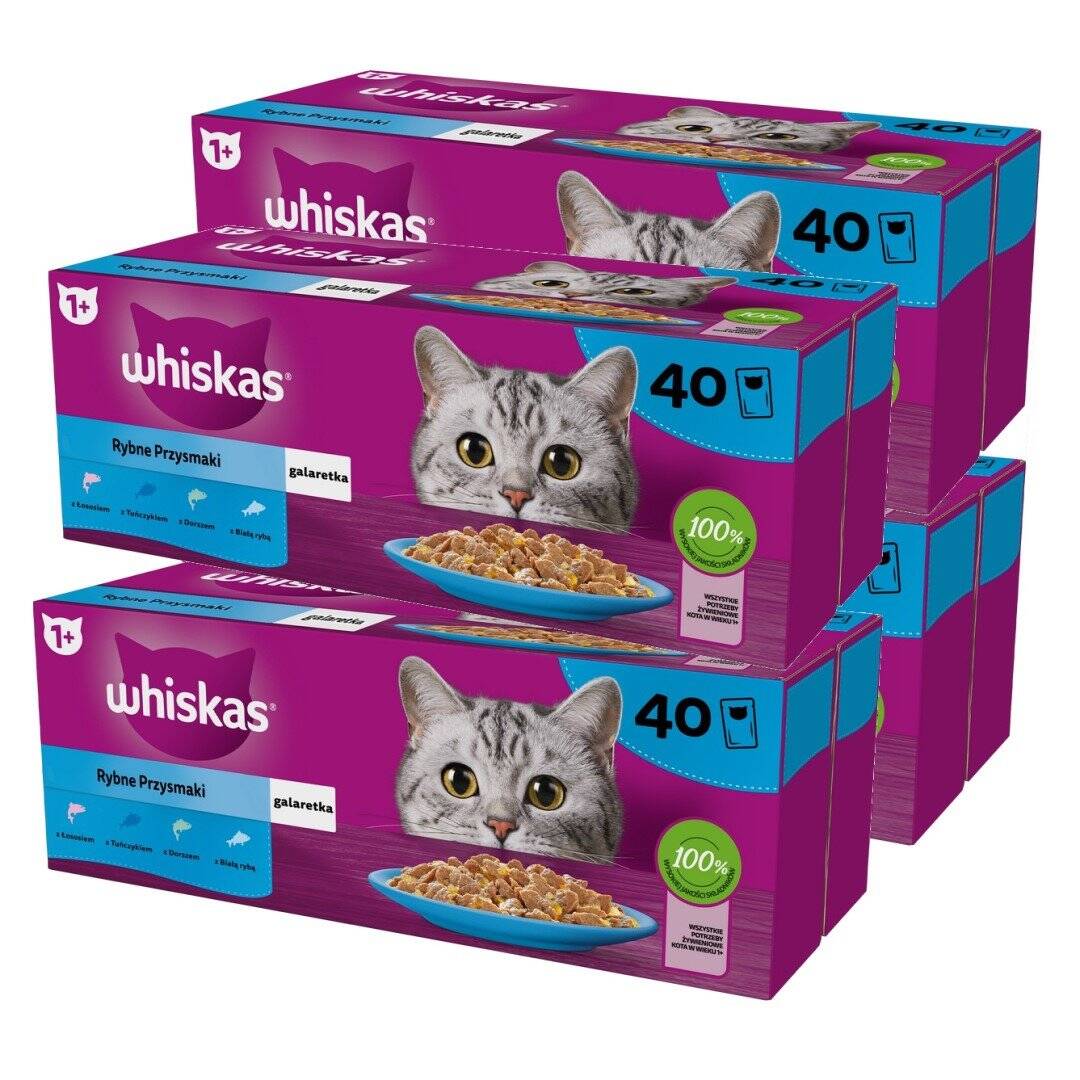 Whiskas 160x85g Rybne Przysmaki Zestaw saszetek dla kota