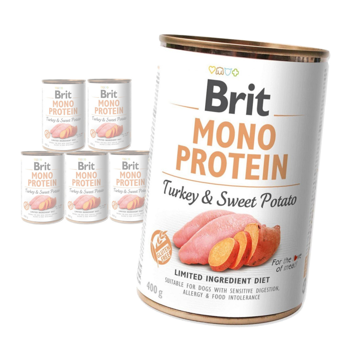 Brit Mono Protein 6x400g Mokra Karma dla Psów Indyk ze Słodkimi Ziemniakami