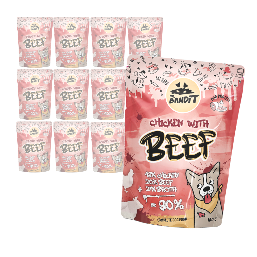 Mr. Bandit Chicken with Beef 180g Mokra Karma Dla Psa Kurczak Z Wołowiną