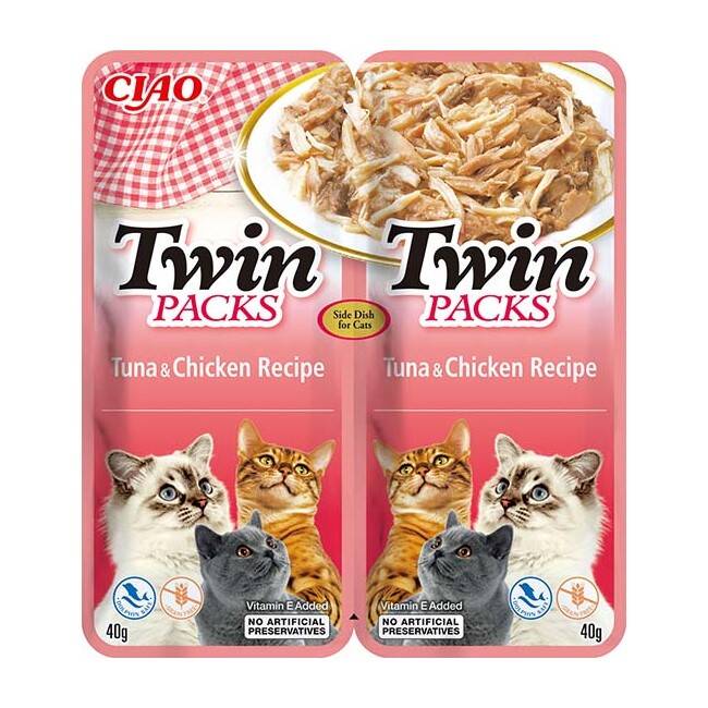 Inaba Cat Twin 2x40g Uzupełniająca Karma Dla Kota Tuńczyk Kurczak 