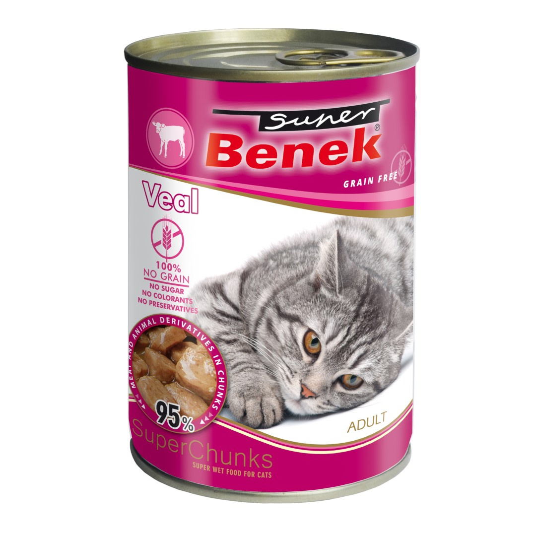 Super Benek Chunks Bezzbożowa Mokra Karma Dla Kota Z Cielęciną W Sosie
