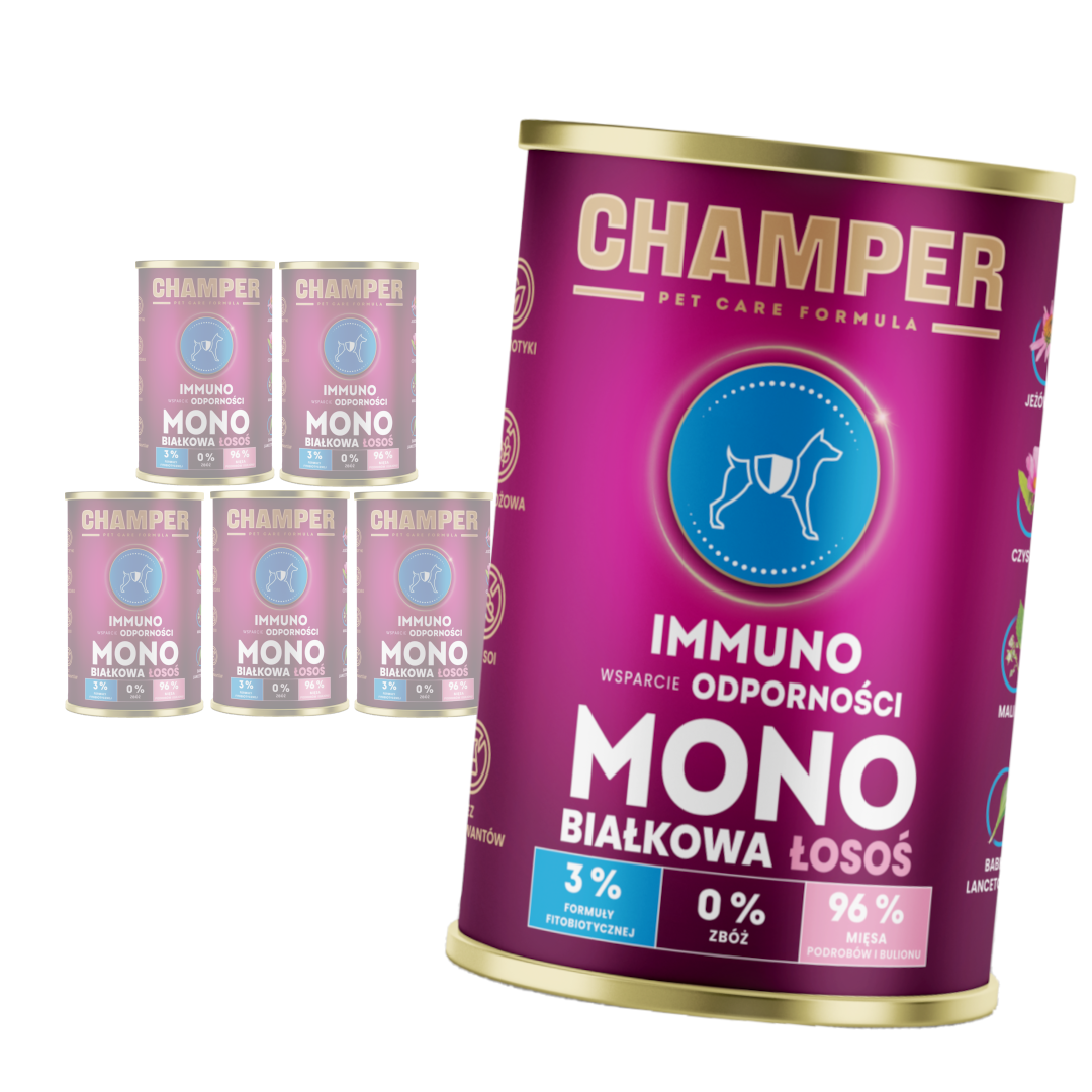 Champer Immuno Monobiałkowa 6x400g Mokra Karma Dla Psa Z Łososiem