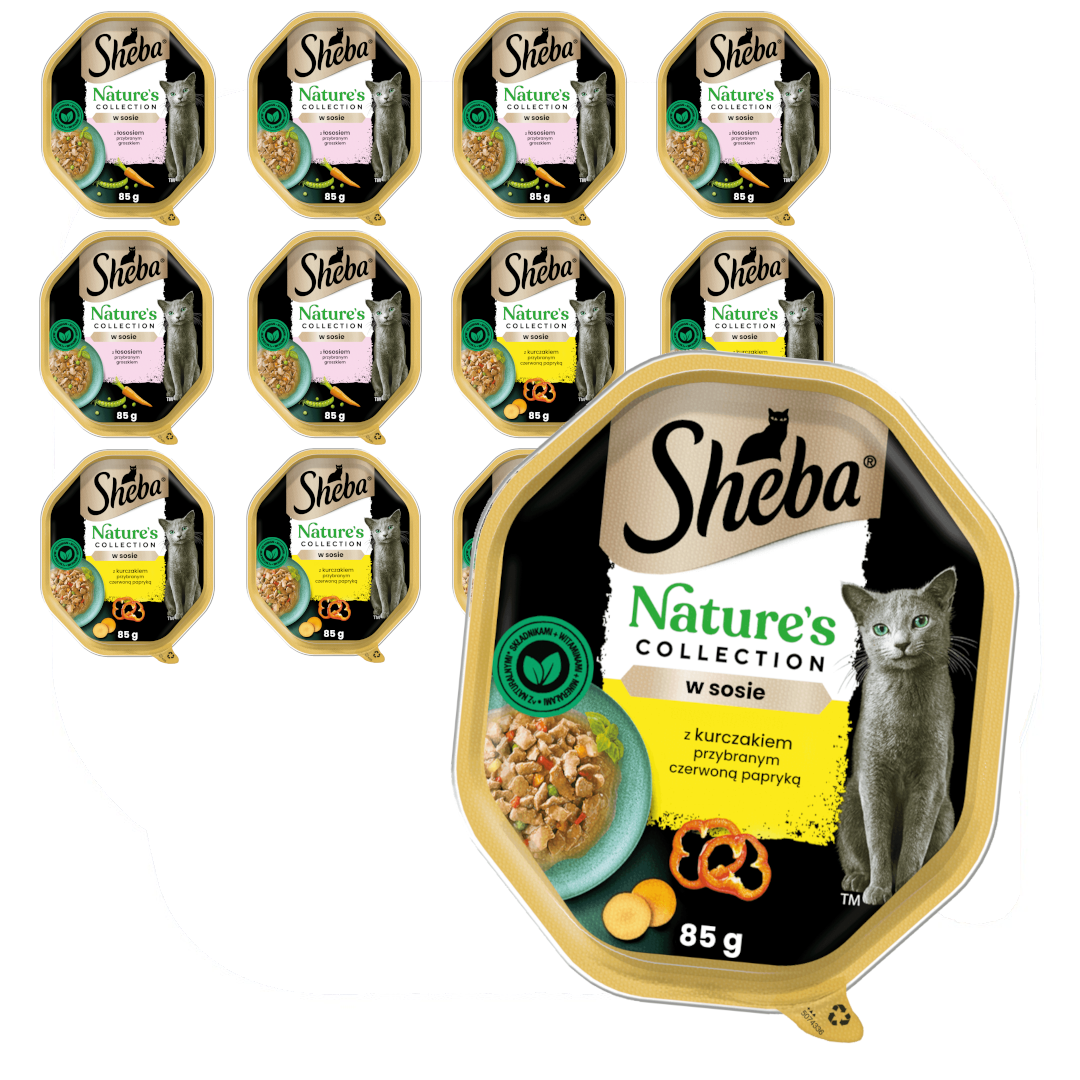 Sheba Nature's Collection Mix Smaków Łosoś I Kurczak W Sosie 12x85g Mokra Karma Dla Dorosłych Kotów