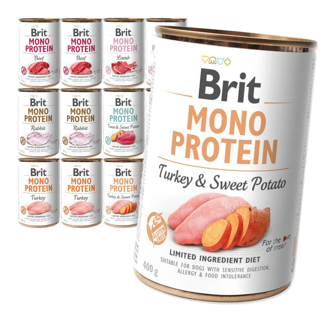 Brit Mono Protein 12x400g Mokra Karma dla Psa Mix Smaków