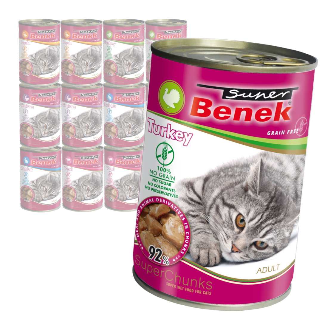 Super Benek Chunks Bezzbożowa Mokra Karma Dla Kota Mix Smaków W Sosie